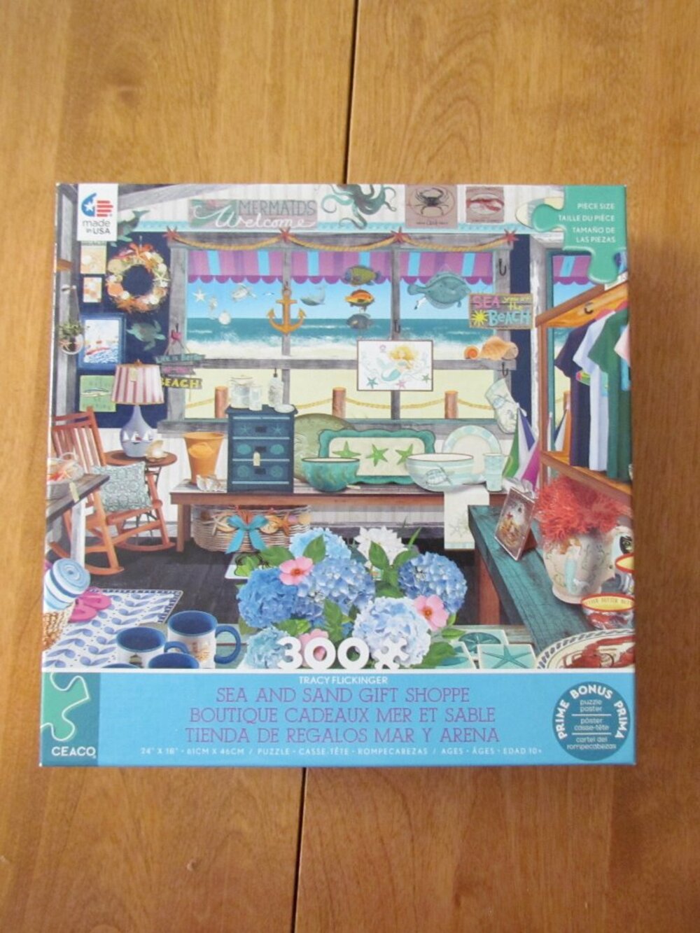 Ceaco 300 Piece Sea & Sand Gift Shoppe by Tracy Flickinger Puzzle EUC
